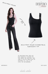 Back-Point Racer Asymmetrical Sleeveless Top