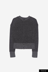 Hiles wide rib round-neck cardigan