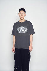 25SS ADLV UNIVERSE LOGO SHORT SLEEVE T-SHIRT CHARCOAL