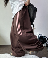 DOWN SNAP 🍩🫐 HALF TRACK 3 LINE PANTS 🍩🫐🩶🖤4COLOR
