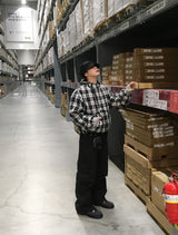 No.1585 チェックフリースフードジャケット