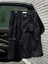 non-fade bermuda snap denim pants