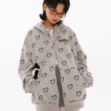 BN Heart Pattern Hood zip-up [2Color]