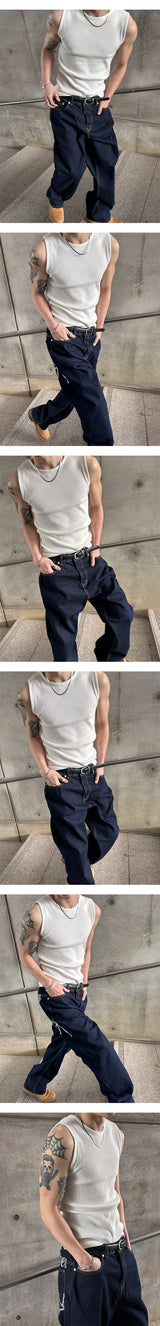 [Unisex] Damage washing sleeveless(4color)