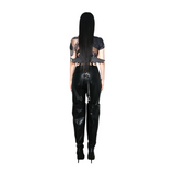 LEATHER STRAIGHT PANTS