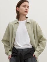(Z-BL-4239)ESSENTIAL LINEN LOOSE FIT SHIRT