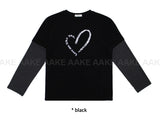 (Brushed) HEART LAYERED LONG-SLEEVE