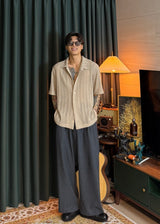 Cotton net collar short sleeve knit 3COLOR