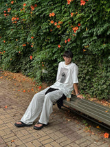 [A-T0249] バンダナキャットモノクロ半袖Tシャツ (2色)