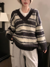 Poening Brush Stripe V-Neck Knit