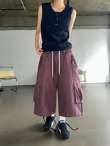 Reels Back Curve Pigment Balloon Bermuda Shorts 3color
