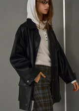 LEATHER STRING HALF COAT