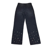Eyelet denim pants
