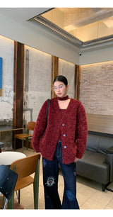 スタンプダークブルーストレートデニムパンツ