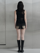 [mnem] multi layered sleeveless (black)