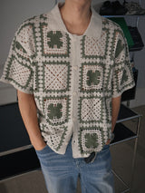 ASCLO Clover Crochet Short Sleeve Cardigan (2color)
