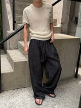 Linen like wide pants(4color)