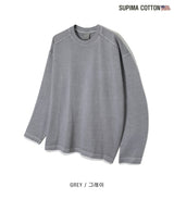 LMN Sufima Cotton Pigment Oversized Fit Long-Sleeved T-Shirt (7 colors)