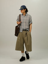 RU Cotton Two-tuck Bermuda Slacks