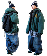 Oversized Two-Way Washed Puffer Jacket (6oz)