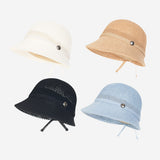 Band Paper Knit Bonnet Hat (Cream)