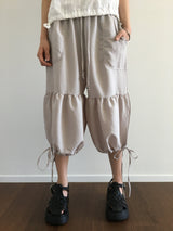 Shirring harem pants 