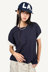 LA Boucle Lettering Flat Ball Cap