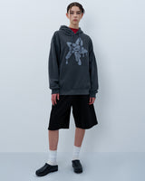 MELTING STAR LOGO PIGMENT HOODIE-CHARCOAL
