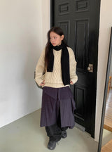 Kerhol Check Button Layered Skirt