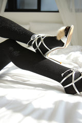 vertical stripes tights (black)