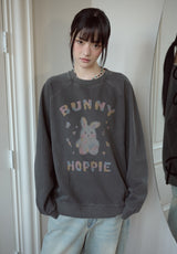 Pastel Bunny Raglan Pigment Sweatshirt