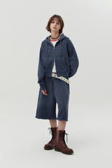 ヴィンテージウォッシングスタッドポイントハーフパンツ [NAVY]