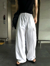 nylon cargo string pants