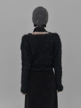 Muffler Set Sleeveless Fur Wrap Cardigan