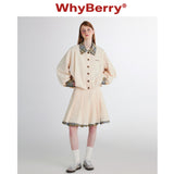 WhyBerry 24AW "Cream Beiguo" カラーフラワーバッドコートルーズジャケット