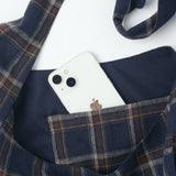Plaid Crossbody - Navy