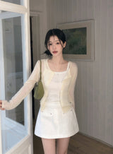 Sunday Pendant Layered Round Knit Cardigan (6color)