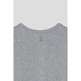 High ribbed henry neck half sleeves(Ivory)