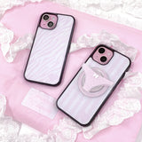 Hime zebra phone case - black glass  - standard (non-magsafe)
