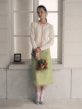 FLOWER LONG SKIRT GREEN