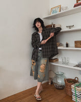 Grunning ヴィンテージダメージバミューダパンツ