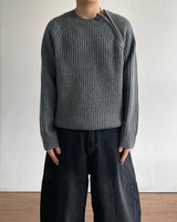Bark Zipper Round Knit