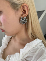 Bold silver balls earrings