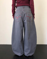 プアン ステッチ ワイドパンツ