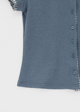 [MADE] Tiniwin Color Combination Short Sleeve Collar Cardigan