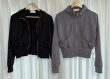 stud hood zip-up
