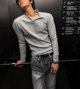 Kenneth Muscle Fit Golji Side Button Long Sleeve