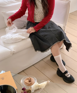 ナイローバランスデニムサージェリー ミディスカート