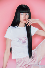 ビンテージグロッシーFakiiiロゴTシャツ_ホワイト