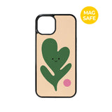 【MADE】シェイププレイ!_アイボリーリーフiPhoneケース [グロッシーグラス/Magsafe]